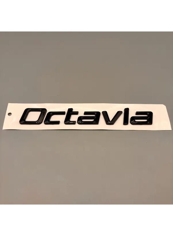 Skoda Octavia Trunk Emblem Silvery Color Easy Install Adhesive Strips Car Accessory - Image 1